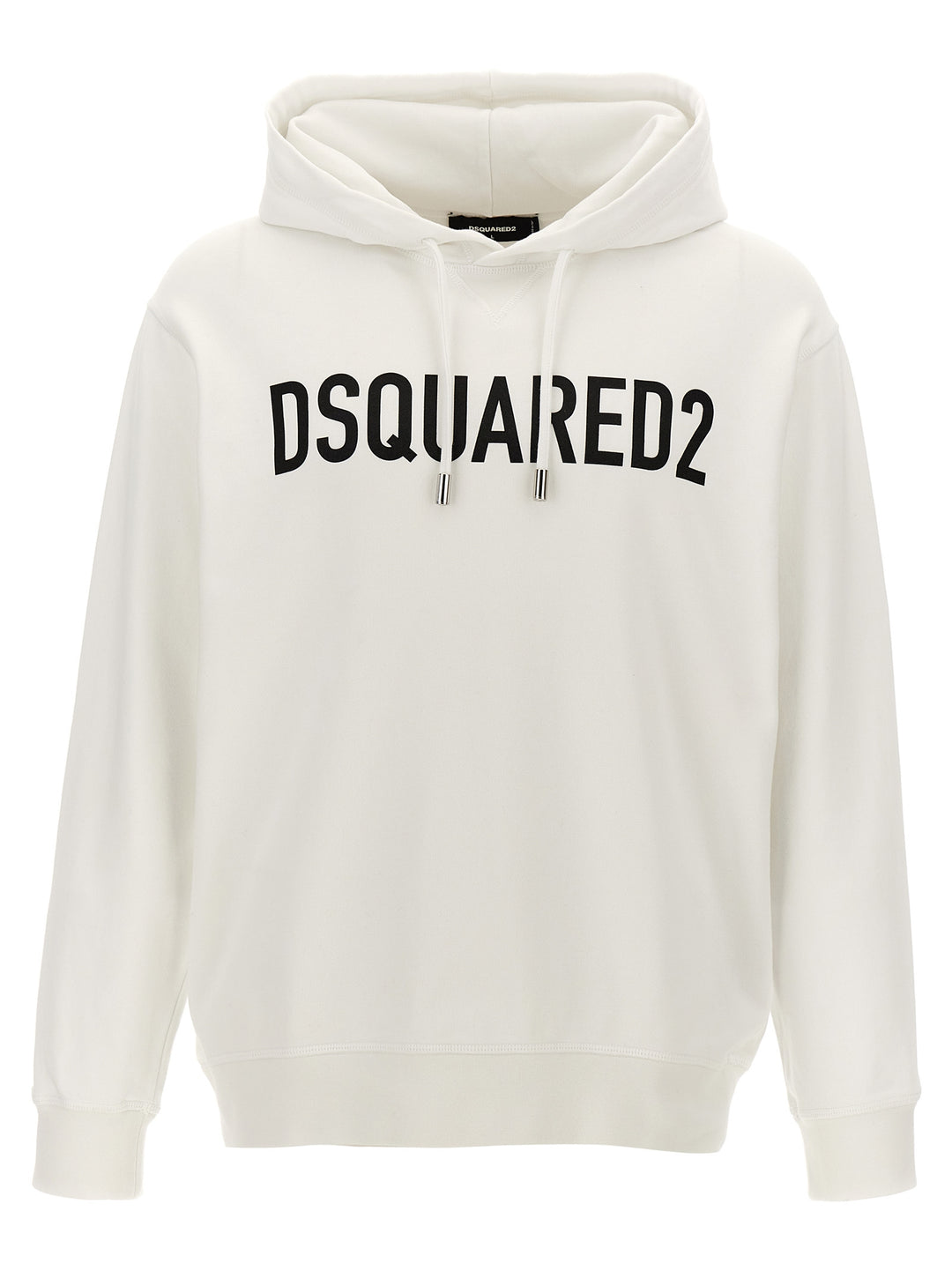 Dsquared2 Logo Print Hoodie Felpe - Bianco/Nero | 9fb81515f5706bce6e607da81921ae401141962a