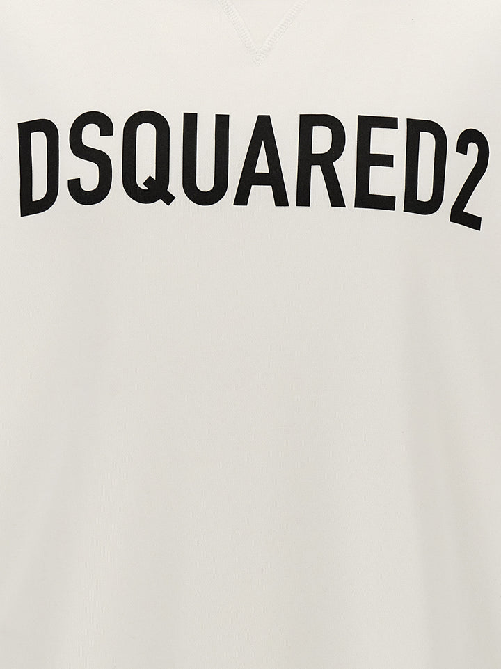 Dsquared2 Logo Print Hoodie Felpe - Bianco/Nero | f578bde46b3ebf43ea8cfca64cd966a005281841