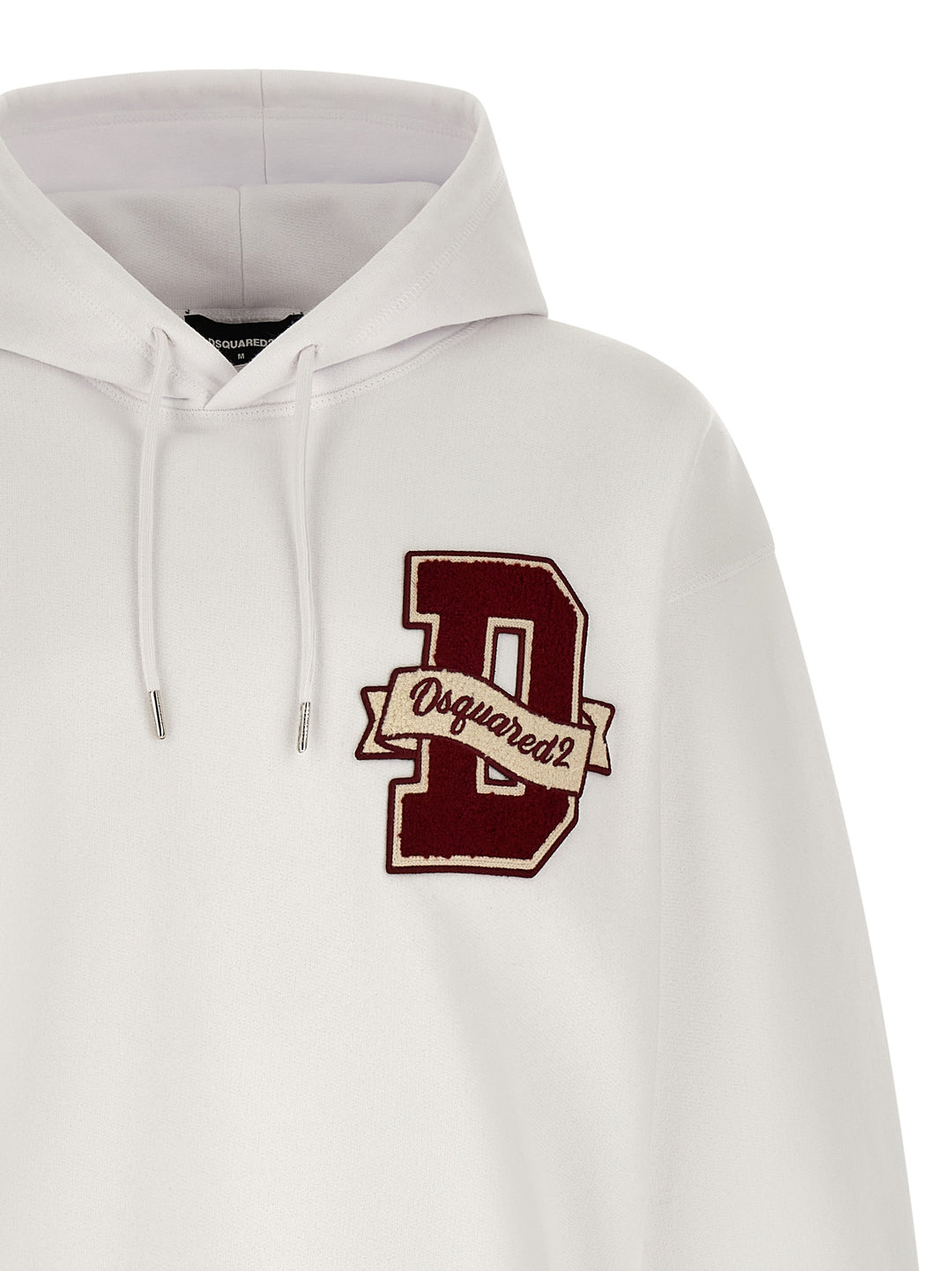 Dsquared2 Logo Patch Hoodie Felpe - Bianco | f9808e3efb1c84ce83b4b0d24c1e62eb98672ce5
