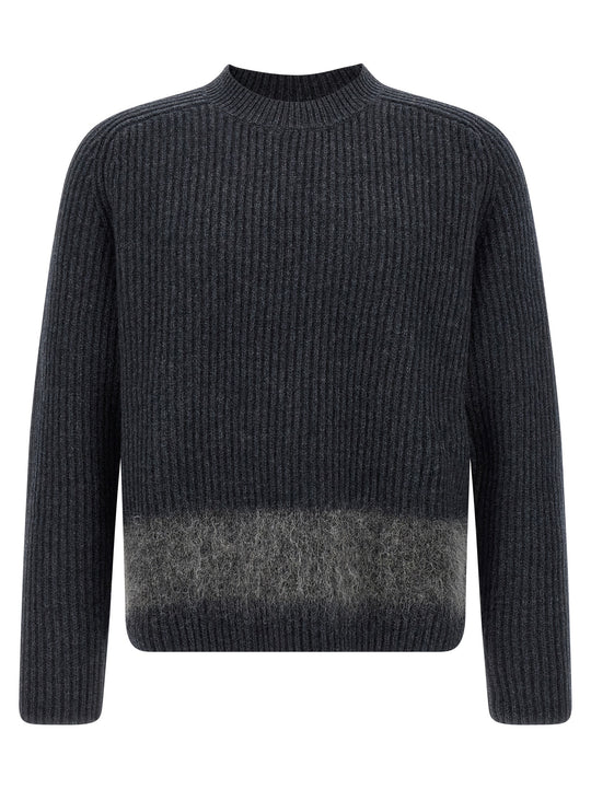 Carded Wool Insert Sweater Maglioni Grigio