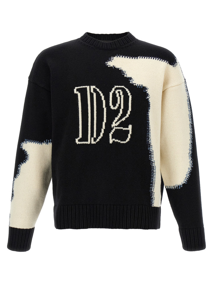 Dsquared2 Two-Tone Sweater Maglioni - Bianco/Nero | bce7838978d83650e5c5e60f545998fedca9ede7