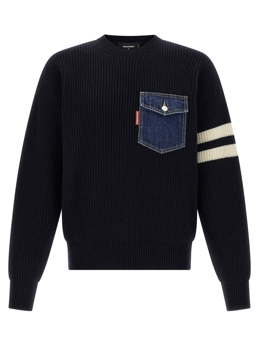 Dsquared2 Denim Mix Maglioni - Blu | 436449aba50c317ab0f8584dfbe8c90ee0c26fdd