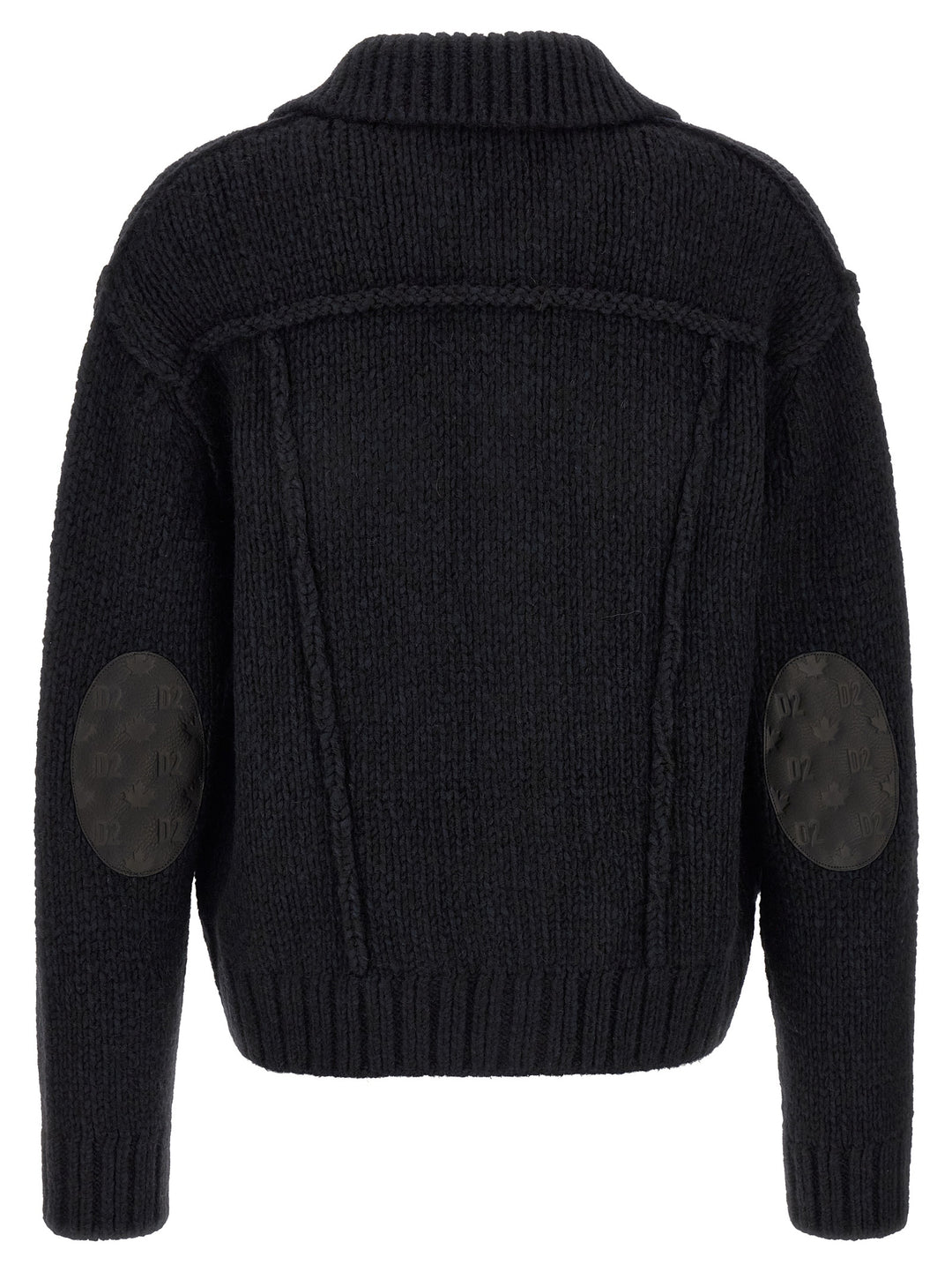 Dsquared2 Logo Patch Cardigan Maglioni - Blu | b22b188387c35fc51a264f2bbe18d73a8b26660e