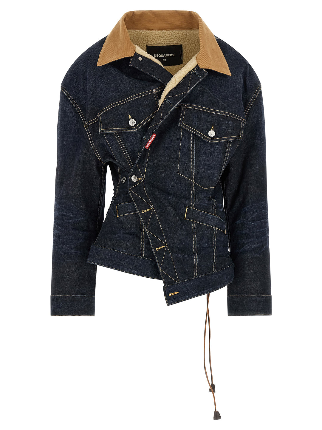 Dsquared2 Wrap Over Puffer Jackets - Blu | b6839719af18b71a3b78dfd3c575859df1713924
