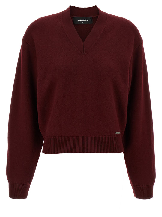 Cropped Sweater Maglioni Bordeaux