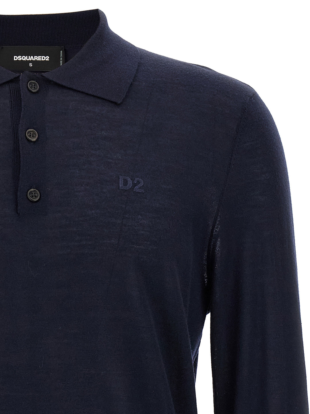 Dsquared2 Logo Embroidery  Shirt Polo - Blu | efa55d7d07b8364123c7c10fd5beaeac2bb1ad42