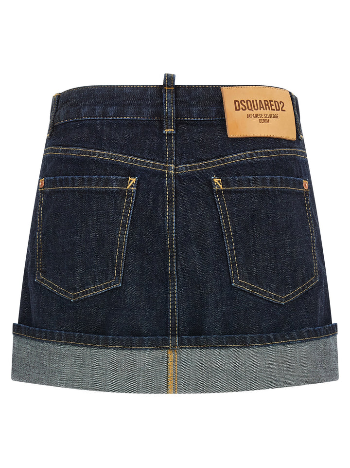 Dsquared2 Cimosa Authentic Japanese Denim Gonne - Blu | a94fc34151b09dd53dff3d4741a3947d422f4bd6