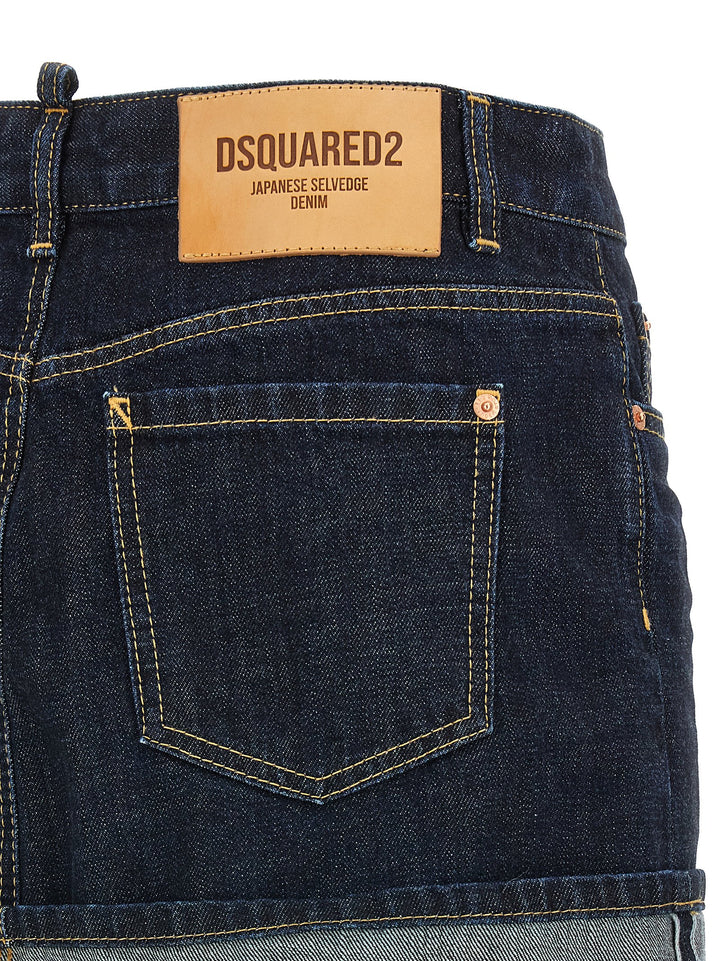 Dsquared2 Cimosa Authentic Japanese Denim Gonne - Blu | b4b8f1a25cade4ba3dc42211dd02764c614569aa