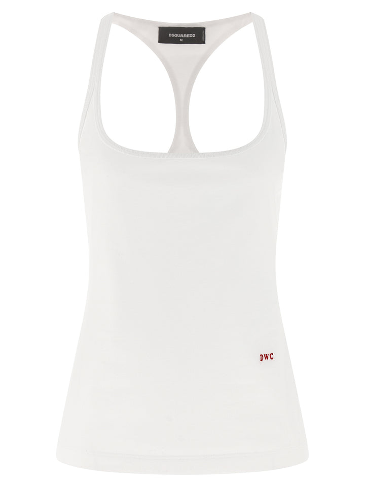 Dsquared2 Embroidery Tank Top Top - Bianco | beae5a2ecf388ff9c679e177a6484b2b8a35500c
