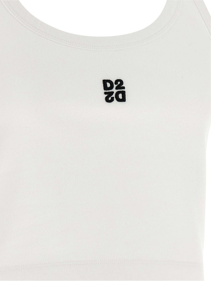 Dsquared2 D2 Upside Down Top - Bianco | e2d24a3c18f0c200c17052403b51cd9c5be92d1c