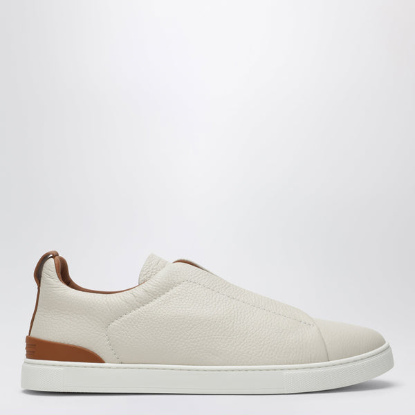 Triple Stitch White Leather Sneakers