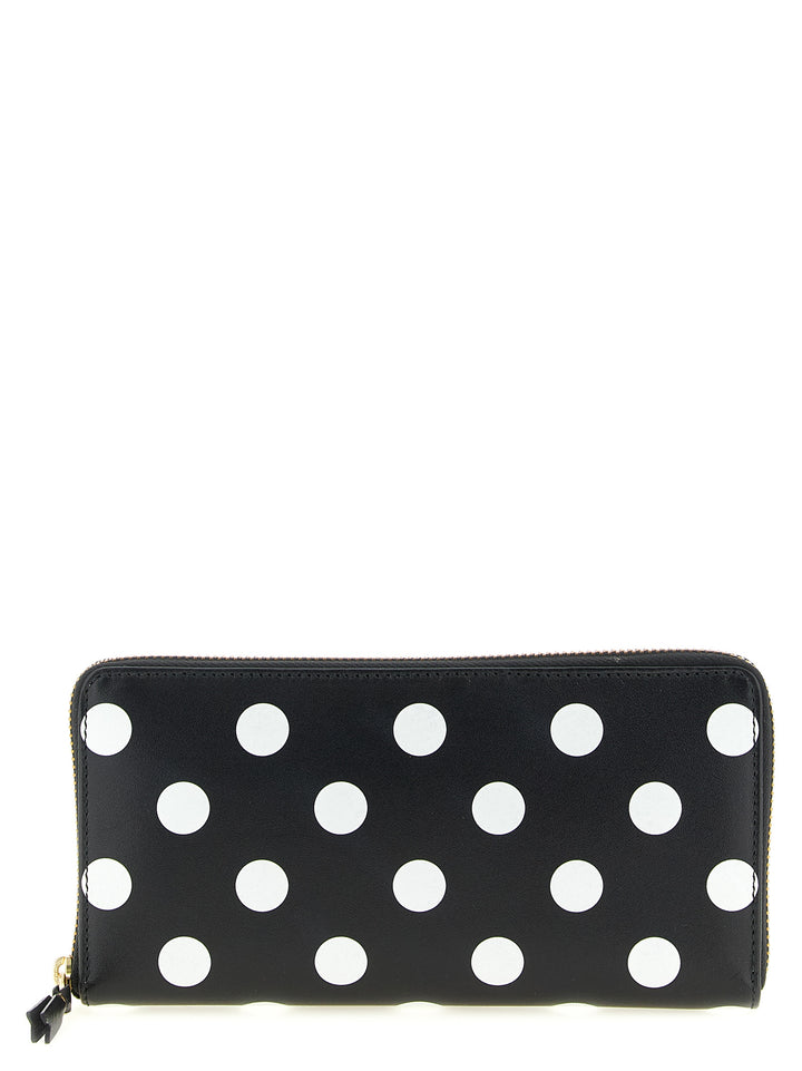 Comme Des GarçOns Wallet Polka Dots Printed Portafogli - Bianco/Nero | a6bc2e5db7aa90c74f34d88b956b5be9a9a6ea78