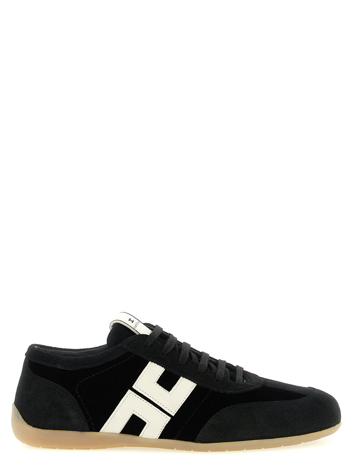 Elisabetta Franchi Nappa And Velvet Sneakers - Bianco/Nero | e0085e31e5b76e9df9a7aa8e741a67b7353ffdb5