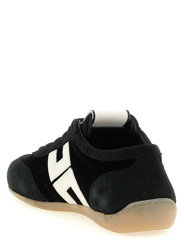 Elisabetta Franchi Nappa And Velvet Sneakers - Bianco/Nero | 3a24978d6c7d05d73da91b66a5a6e28e3242f745