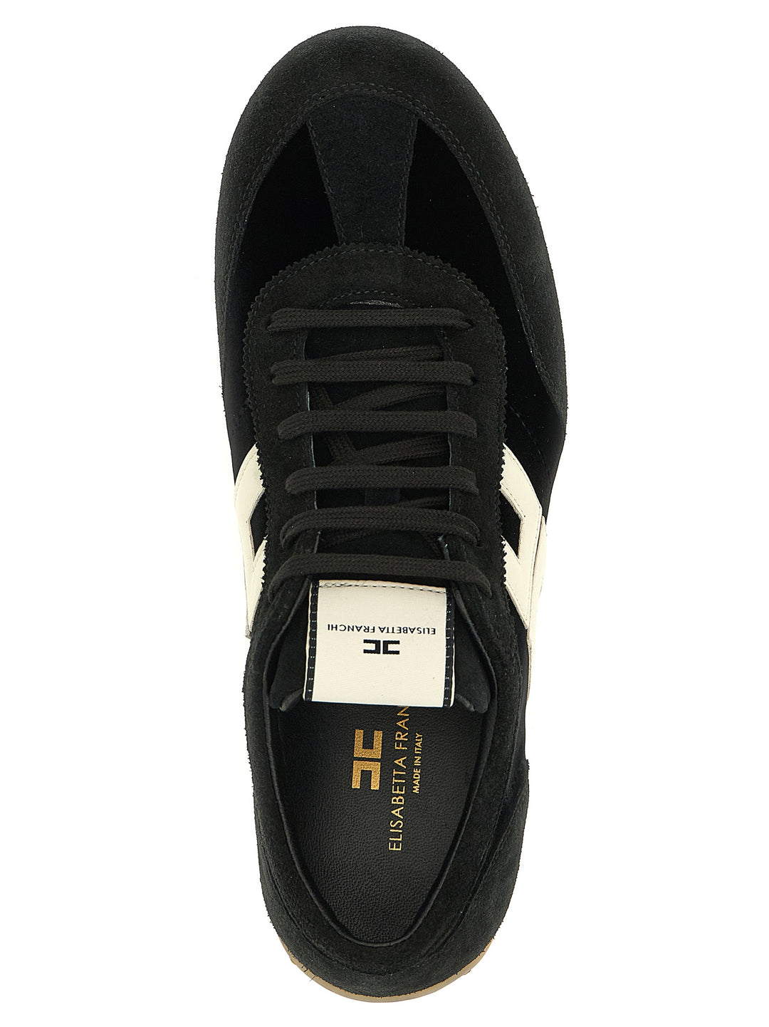 Elisabetta Franchi Nappa And Velvet Sneakers - Bianco/Nero | cbb135f9b4ee65325f21e097e2611d81fc1d7bb8