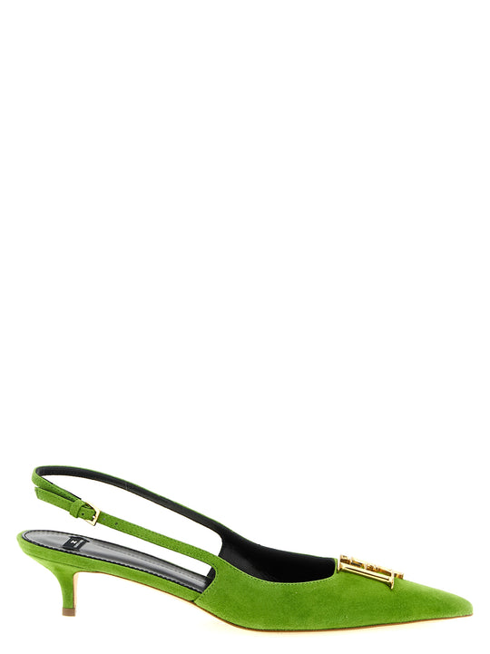 Suede Slingbacks Decollete Verde