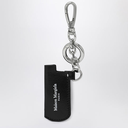 Black Leather Key Holder With Logo