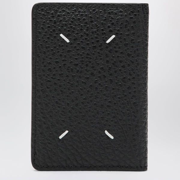 Black Grained Leather Card Holder