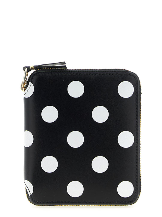 Polka Dots Printed Portafogli Bianco/Nero