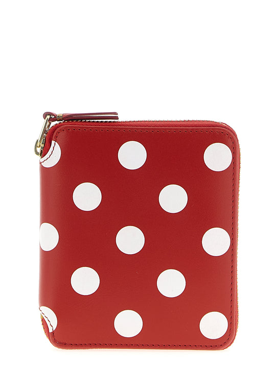 Polka Dots Printed Portafogli Rosso