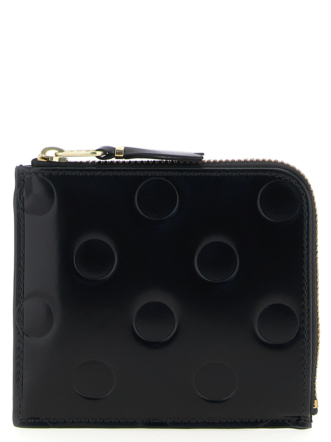 Comme Des GarçOns Wallet Polka Dots Embossed Portafogli - Nero | d125f84cea3bb1ccf8c5297f4ebc79424fd865d9