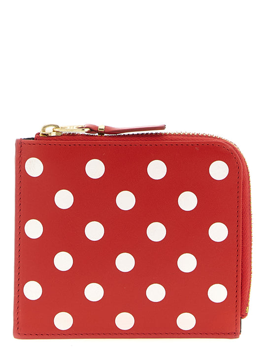 Polka Dots Printed Wallet Portafogli Rosso