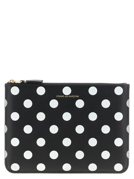 Polka Dots Printed Portafogli Bianco/Nero