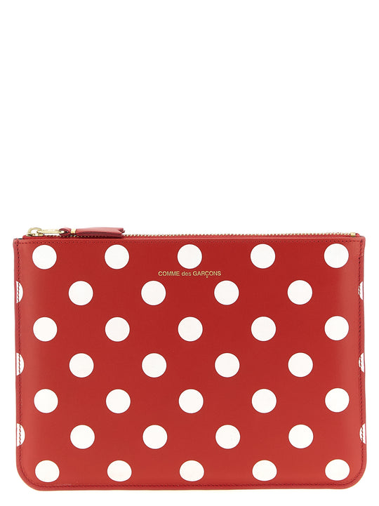 Polka Dots Printed Portafogli Rosso