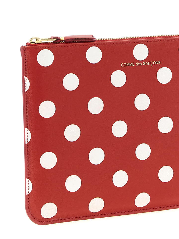 Comme Des GarçOns Wallet Polka Dots Printed Portafogli - Rosso | 993310db9f48720e61c576a03b4075cb9b116c7f