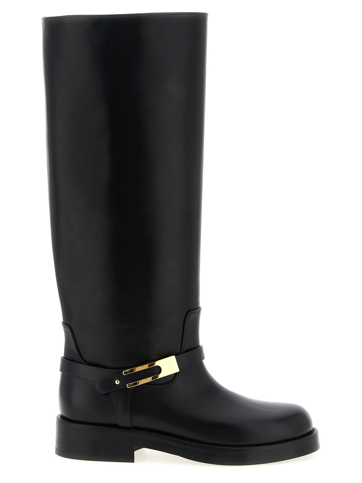 Elisabetta Franchi Logo Strap Boots Stivali e Stivaletti - Nero | 982b881c2b3e9e21c37121e77bd536d0588bbd82