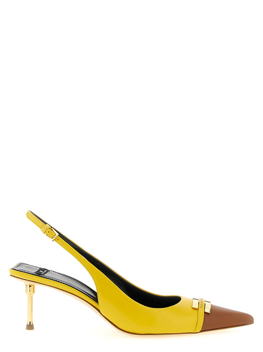 Leather Slingback Decollete Giallo