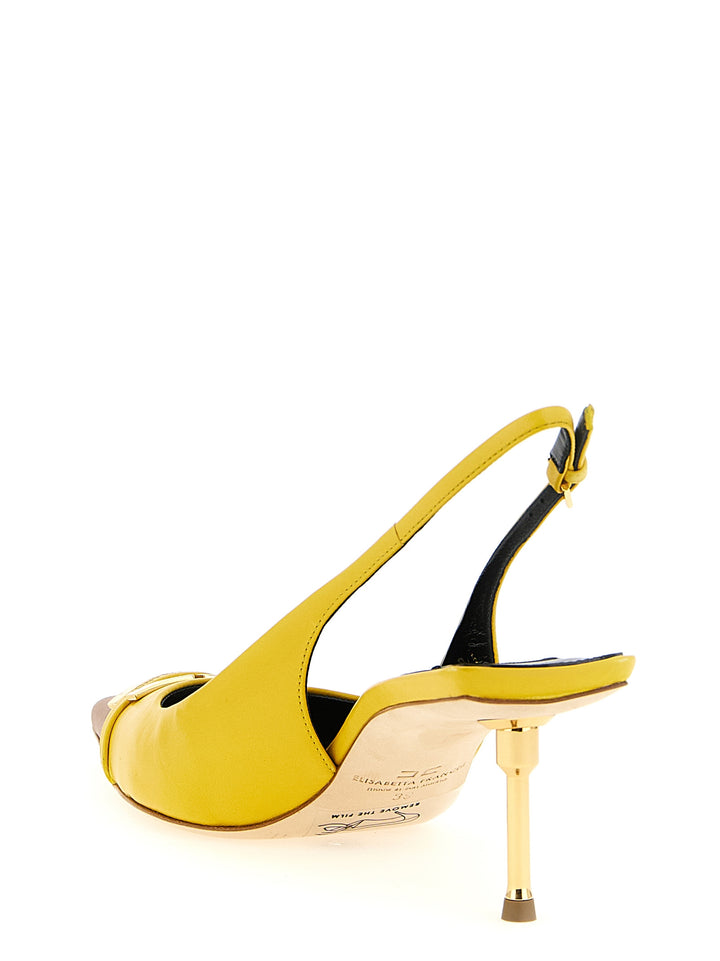 Elisabetta Franchi Leather Slingback Decollete - Giallo | a633e30d500814c127707375113ea1592161471c