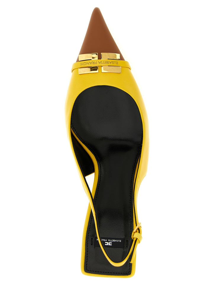 Elisabetta Franchi Leather Slingback Decollete - Giallo | 6444da4609da56d47dc2434a5ad41be4eefc7510