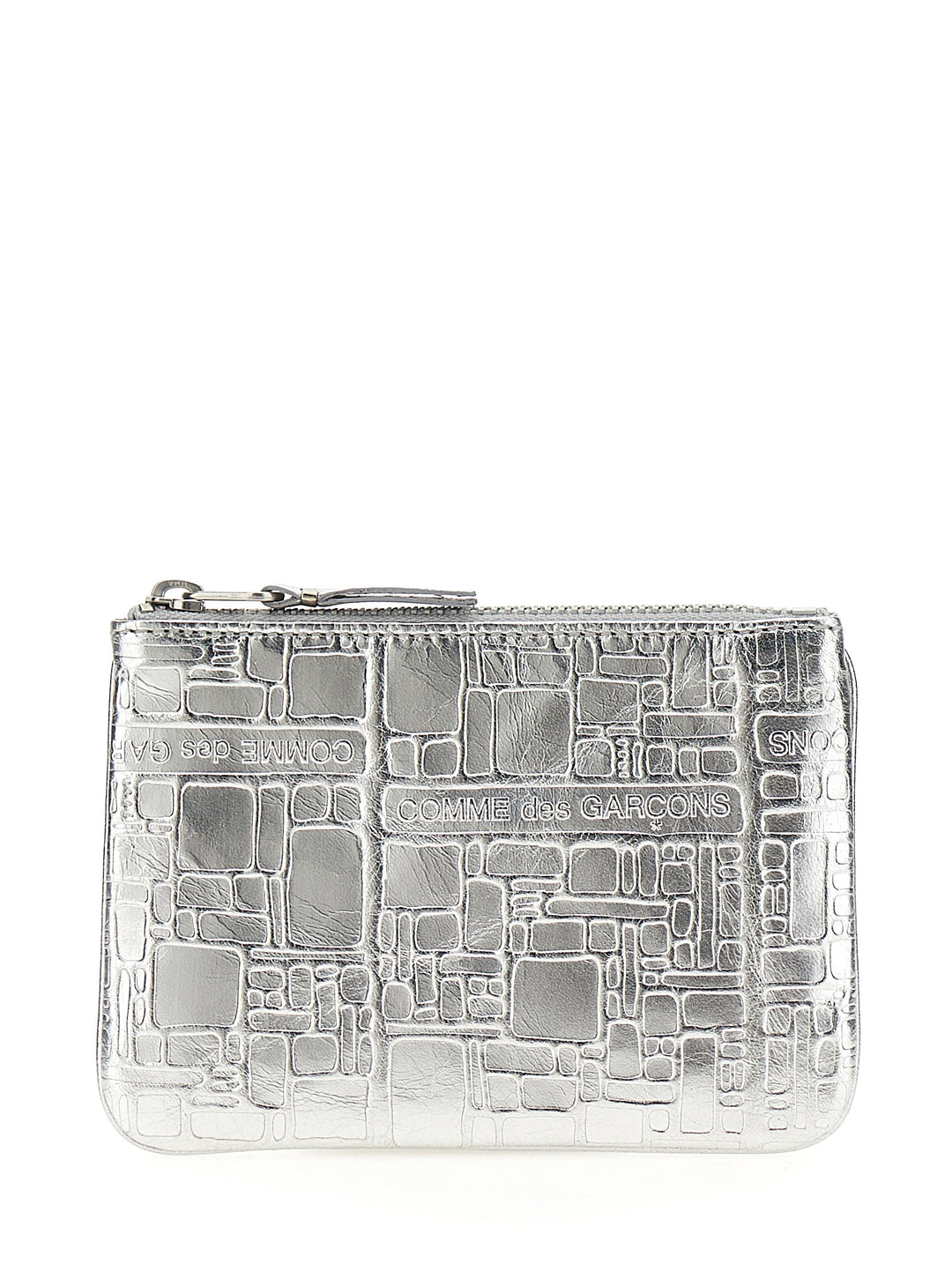 Comme Des GarçOns Wallet Texture Leather Wallet Portafogli - Silver | 651bb27b4120e0e7440598fce6b516f9db390c76