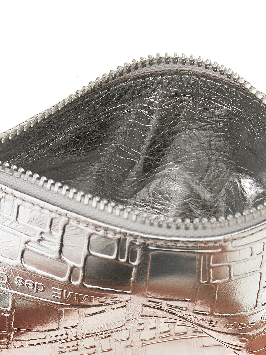 Texture Leather Wallet Portafogli Silver