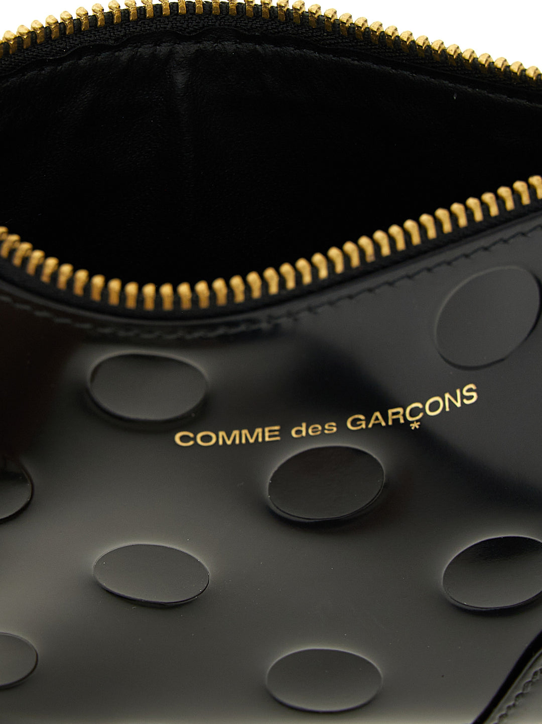 Comme Des GarçOns Wallet Polka Dots Embossed Portafogli - Nero | bc80a82a6e2f1b1e4d4fd8d41dd22e959003fba6