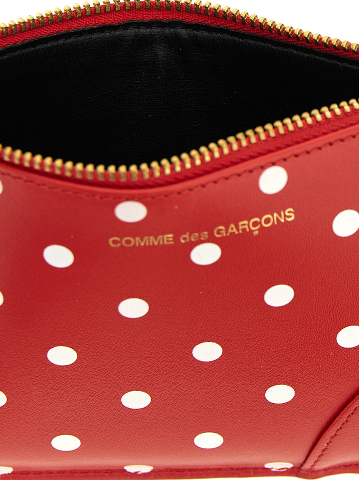 Comme Des GarçOns Wallet Polka Dots Printed Card Holder Portafogli - Rosso | 84679618f68c6ea062e3230e8558b8f825f6cbe9