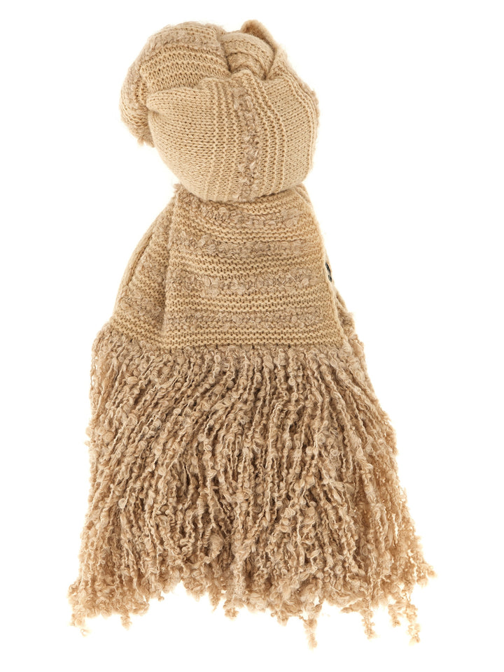 Fabiana Filippi Bouclé Fringed Scarf Sciarpe - Beige | 9f0fe7b52a63eb57287144fdf851c4858e84a608