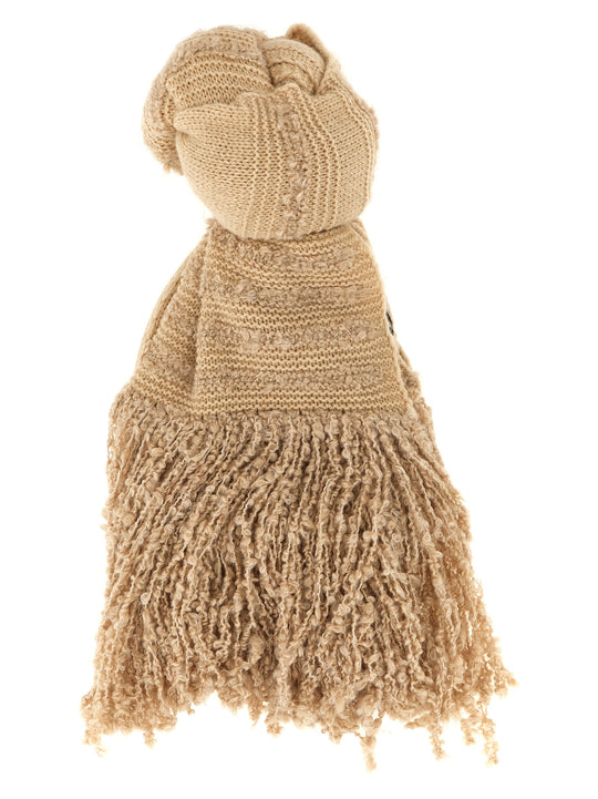 Bouclé Fringed Scarf Sciarpe Beige