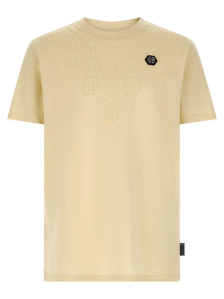 Philipp Plein Monogram T shirt - Beige | f03c0d0e72a1771ff365b36bd962c5ab79eedaa2
