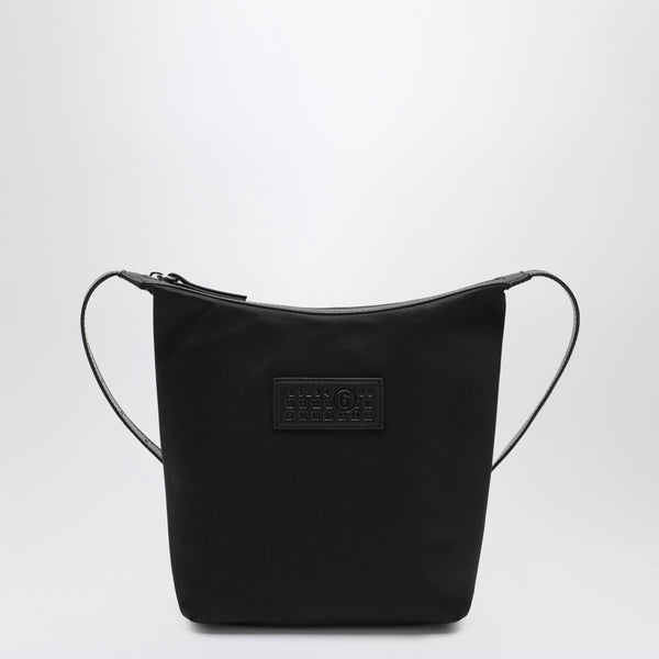 Black Nylon Numeric Vertical Crossbody Bag