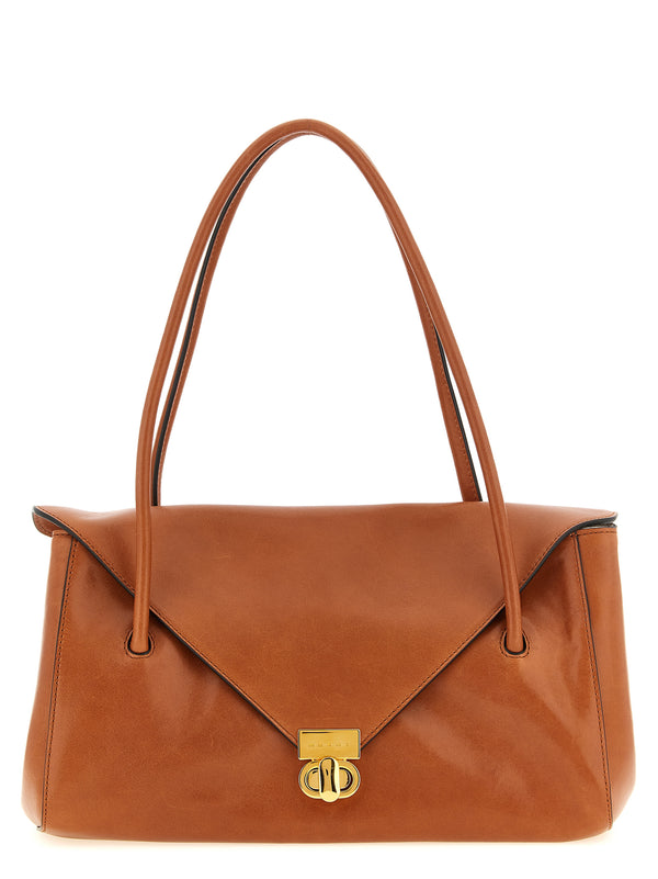 Leather E/W Shoulder Bag Borse A Spalla E Tracolla Marrone