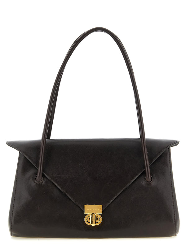 E/W Leather Shoulder Bag Borse A Spalla E Tracolla Marrone