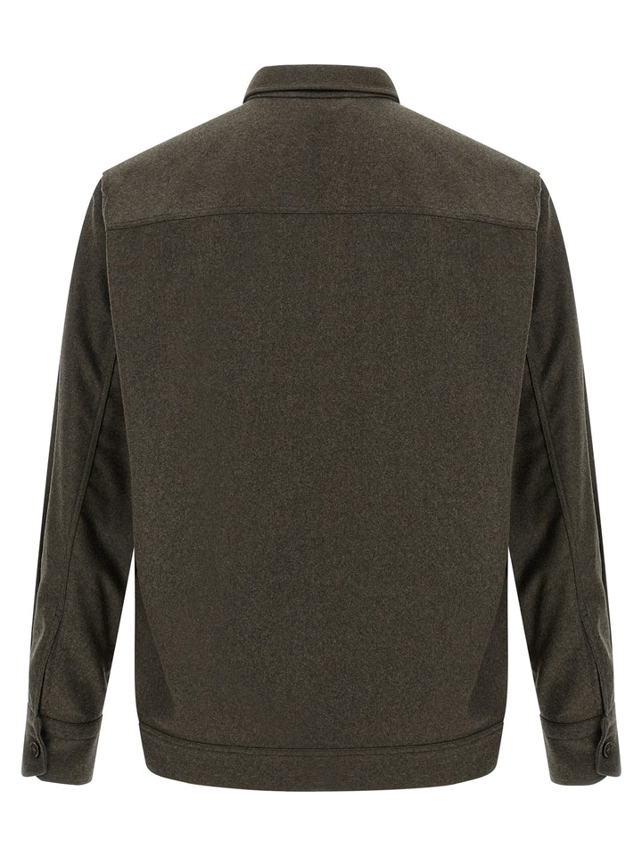 Brioni Wool Cloth Overshirt Camicie - Grigio | 6760645d3b738e481d1e3a0661cd8d6e191971b4