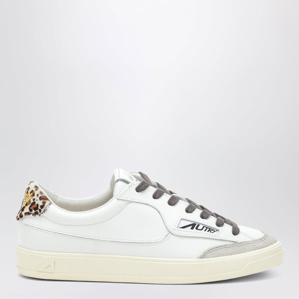 White/Leopard-Print Windscape Low Sneakers In Leather