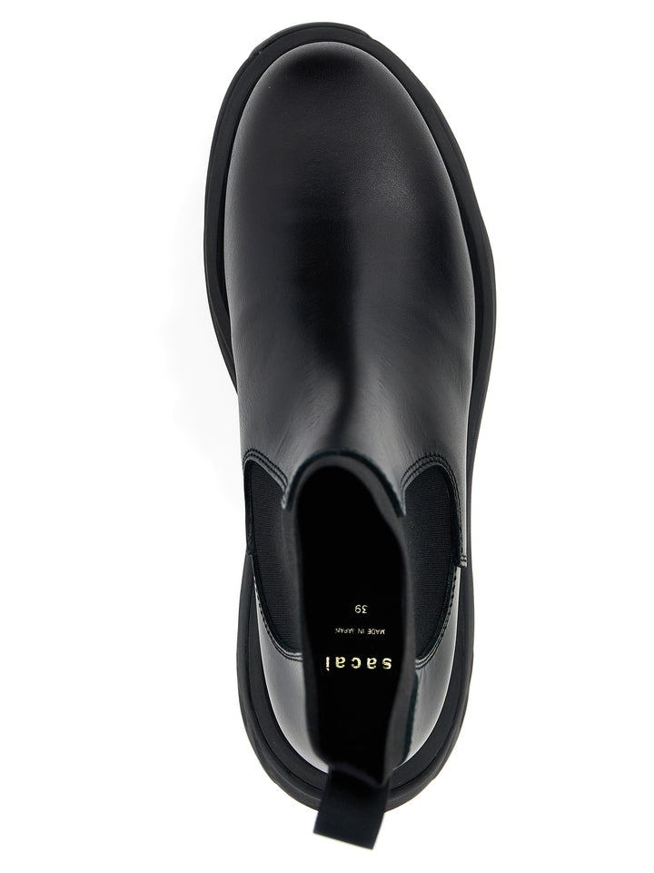 Sacai Chelsea Leather Ankle Boots Stivali e Stivaletti - Nero | 4c4dbbd9206844bb6cc2a5bdf2893016a56ed9e1