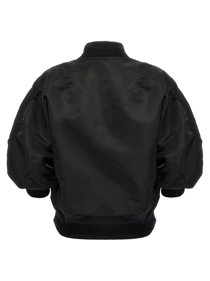 Sacai 3/4 Sleeve Bomber Jacket Puffer Jackets - Nero | 0f94a68d9109c4b8fc1cff8559b8470f77011a59
