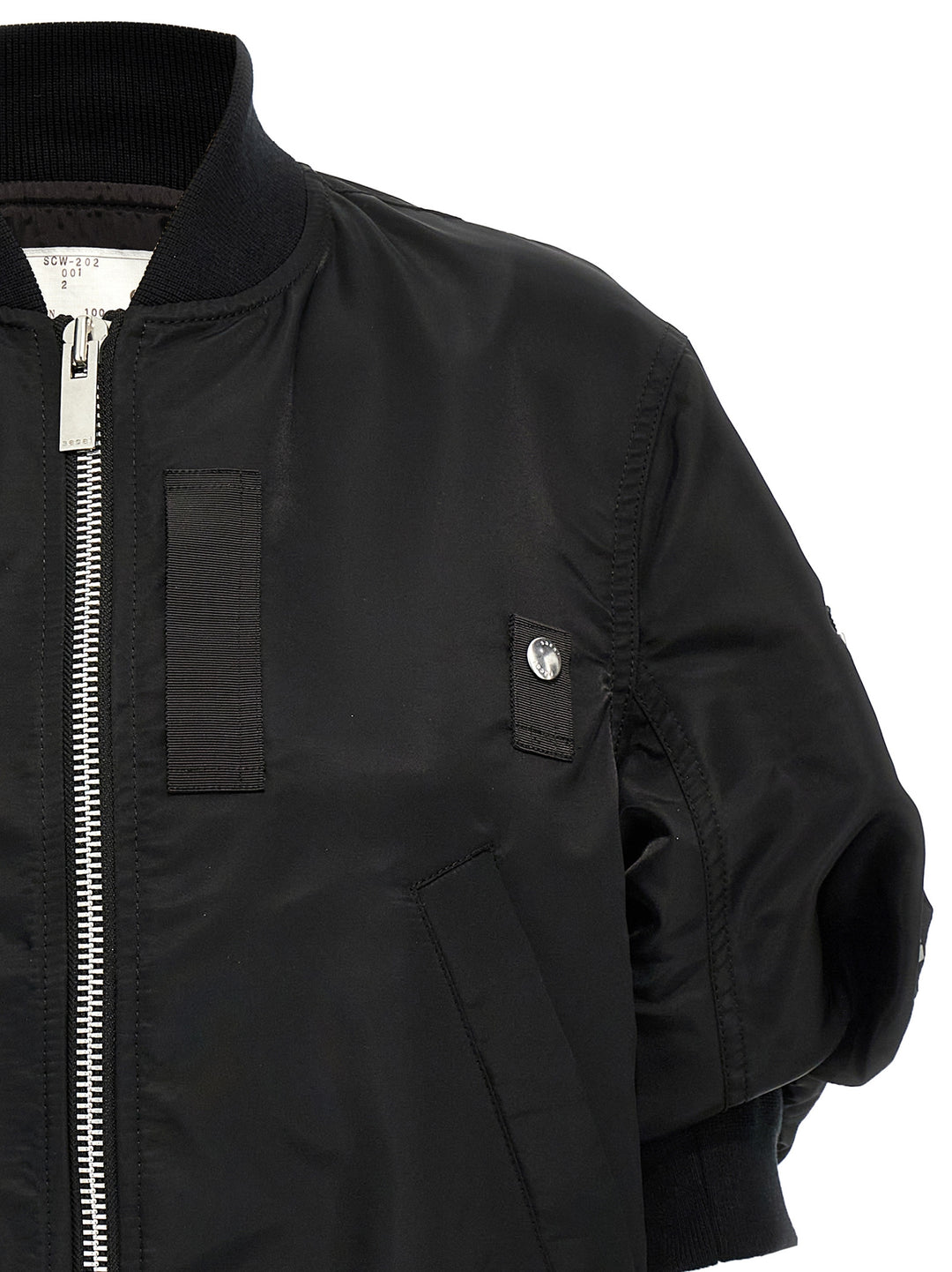 Sacai 3/4 Sleeve Bomber Jacket Puffer Jackets - Nero | afe7364bdf672df1b51acebd4b0c7a2744b3e44a