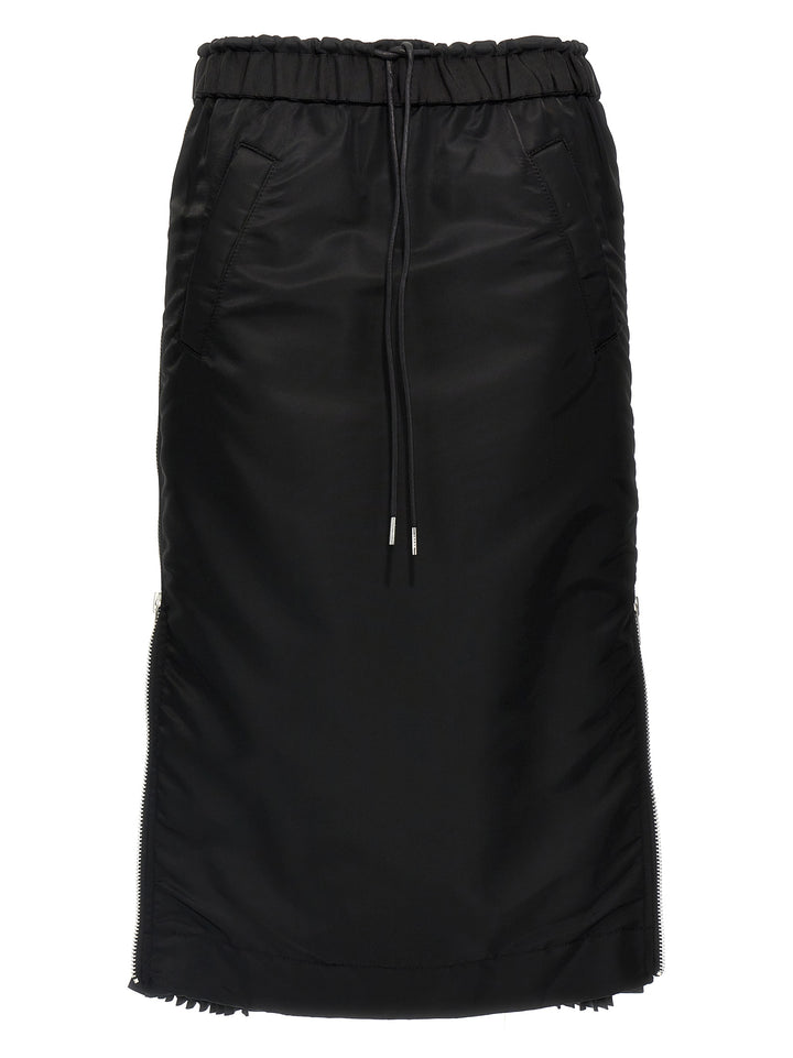 Sacai Pleated Insert Skirt Gonne - Nero | 5fda43eac42cc384d0ff5c37646fa926dcac929e