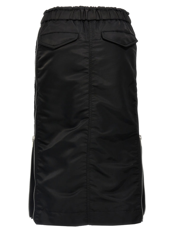 Sacai Pleated Insert Skirt Gonne - Nero | a787350c327d92a21413e90dabd62ae14c1df829